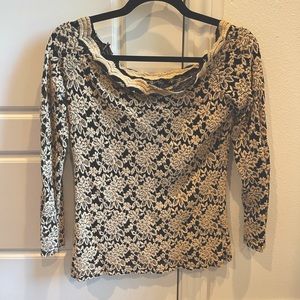 Women’s Vintage Floral Embroidered See Through Blouse Off the Shoulder